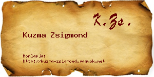 Kuzma Zsigmond névjegykártya